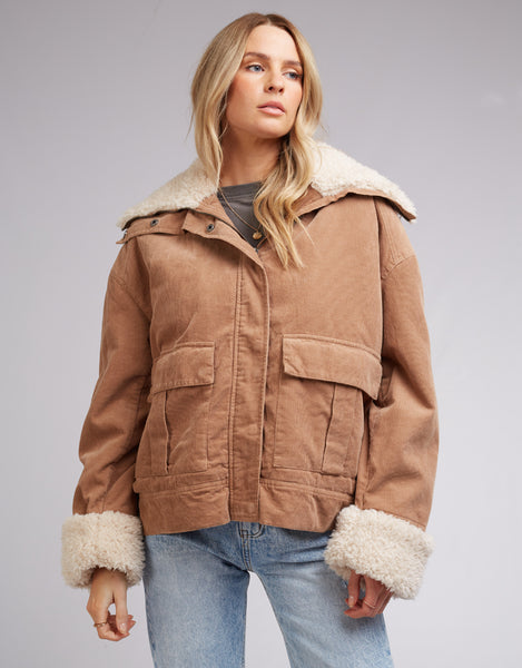 All About Eve Maya Cord Utility Jacket Sand