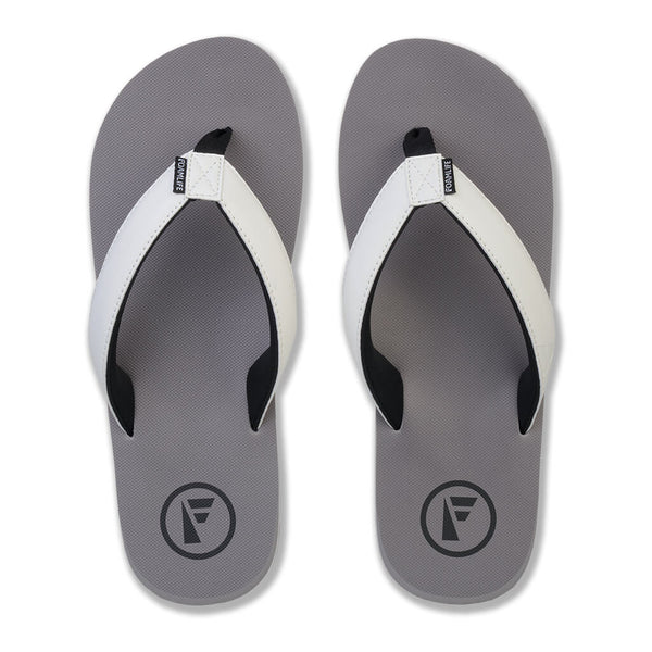Foamlife  Traa - Mens Flip Flops - Stone Grey / White