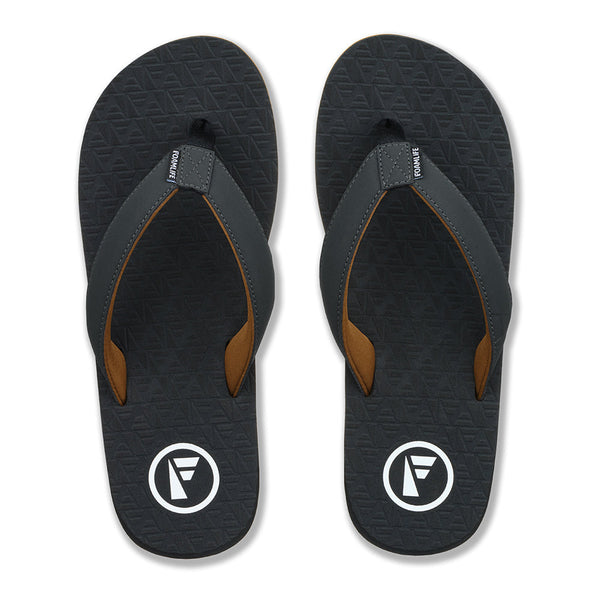 Foamlife  Traad - Mens Flip Flops - Black/Slate Grey