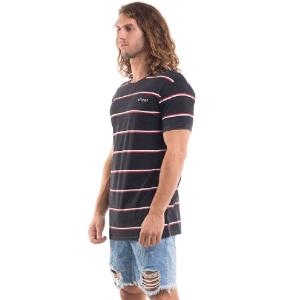 Space Stripe Tee Washed Black