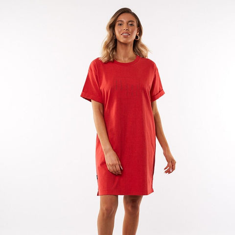Taped Jersey Dress Red