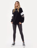 All About Eve  League Crew Wblk Washed Black