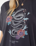 All About Eve Serpent Tee Wblk Washed Black
