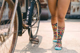 Sock Pattern in real life, bike, pavement, live action