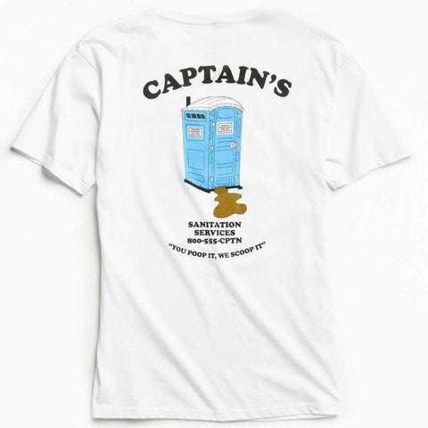 Captain Fin Sanitation Services Premium Tee White