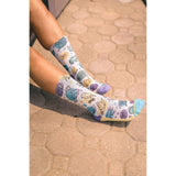 modeled socks, Jane Goodall Foundation, durable fun socks.