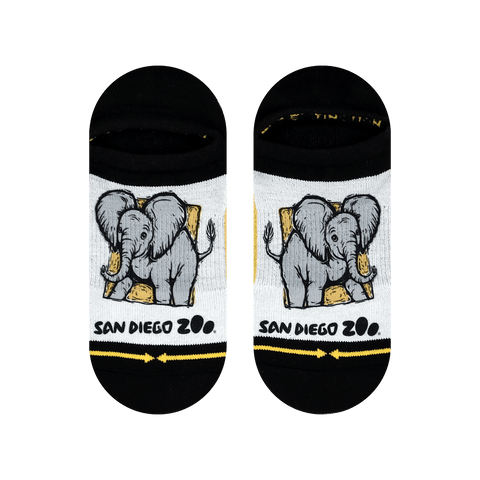 san diego zoo, crew socks, elephant, baby, ankle socks.