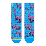 Brontosaurus, dinosaur, purple, blue, long neck, wavy pattern.