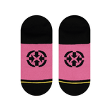 ankle sock back, sole, pink, black logo