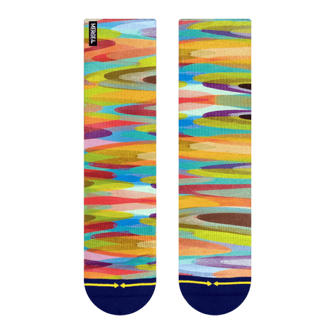 wavy socks, crazy cool, purple, white, red, green, blue, 