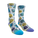 blue, purple, green spots, blue toes and heels, purple toe and heel, drawn animals, Jane Goodall 