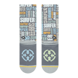 back of sock, 60 years surfer magazine, accomplishment, iconic publication