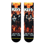 KISS, End of the road, high quality image, final tour, projection, blazing fire, fuego, rising flames.