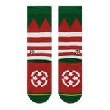 holiday stockings, green, red stripes, white stripes, pattern, holiday colors, elf stockings.