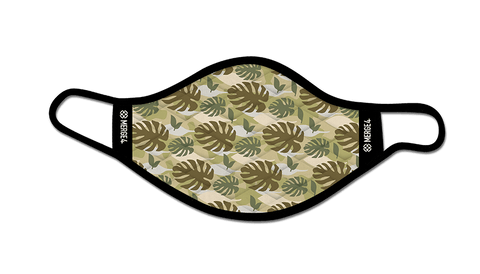 camo leaves mask, preview, camouflage, white, brown, green