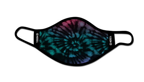 Tie Dye, Mask, face mask, red, green, blue, bright color, cool colors.