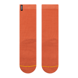 Orange front, solid color, blood orange, subtle color, plain sock.
