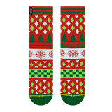 holly jolly, ugly sweater, holiday socks, Christmas socks, elf on a shelf, red, snowflakes
