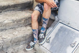 stairs, sneakers, shorts, science book, blue, beige