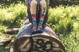 paradise crew sock, log, spray paint, grass, cool socks for men