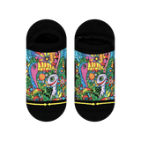 Ankle Sock, incognito, color compact design, tropical birds of paradise, psychedelic scene, warm and playful. 