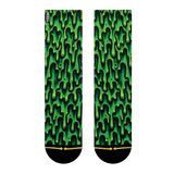 slime, drip, gooey, slimy, green, black, black fabric toes, png, transparent background.