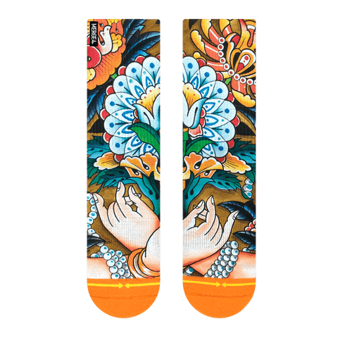 flower, womens sock, cool sock for women,  blooming lotus, yoga, illustrious petals.