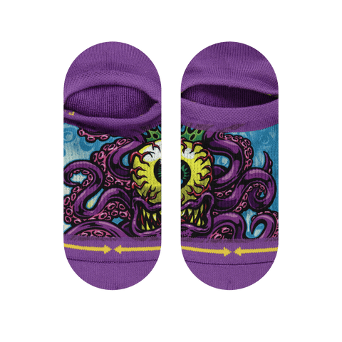 purple heel and toe, elastic, dual canvas, cyclops, octopus, tentacles, cephalopod, Jumbo