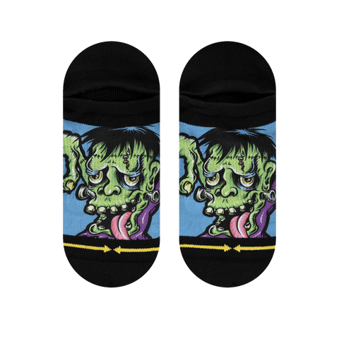 no show, frankenstein socks, Halloween socks, ankle skate socks