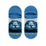 otter socks, no show, ankle socks, white, blue, fur, water creature.
