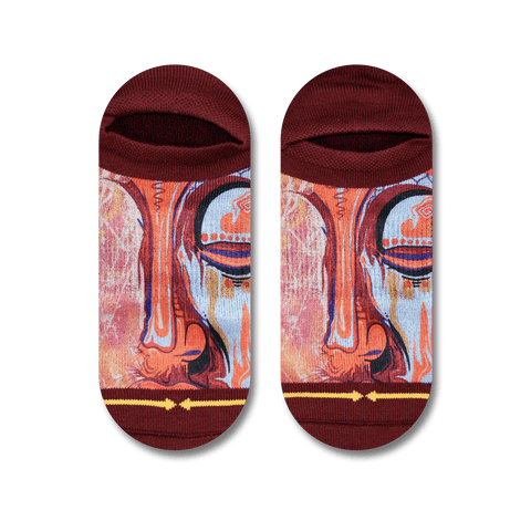 no show Buddha socks, third eye, open your mind, the middle path, meditation