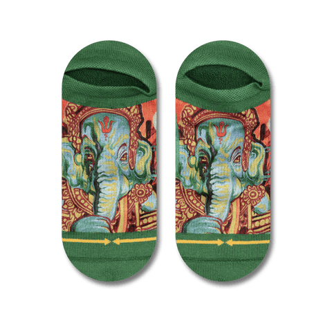 elastic, no show, incognito, green socks, ankle socks, elephant, diety.