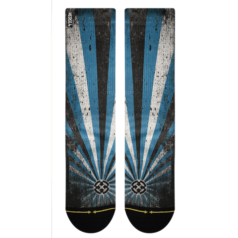 rising blue, white streaks, black streaks, blue streaks, paired sock, collection, 