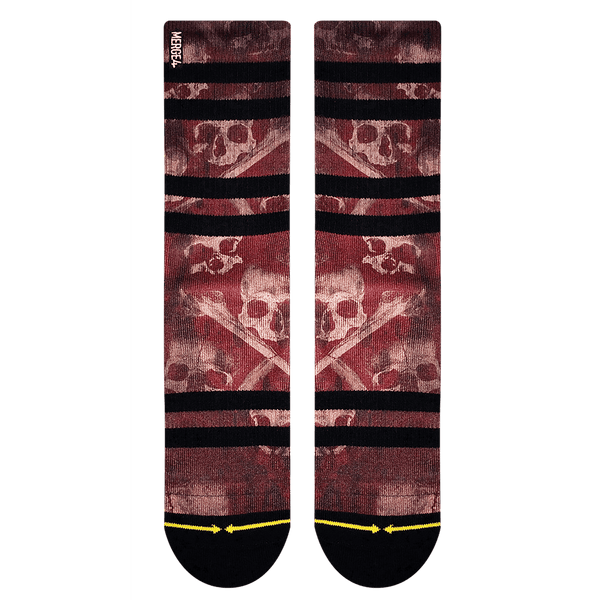 skate socks, red, skull and crossbones, dual canvas