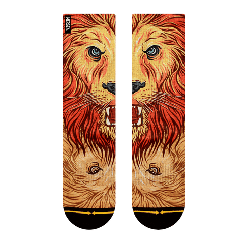 lion, dual canvas, beige, fur, red, orange, blood orange mane, 